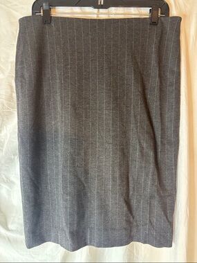 Premise Charcoal Gray Pinstripe Pencil Skirt